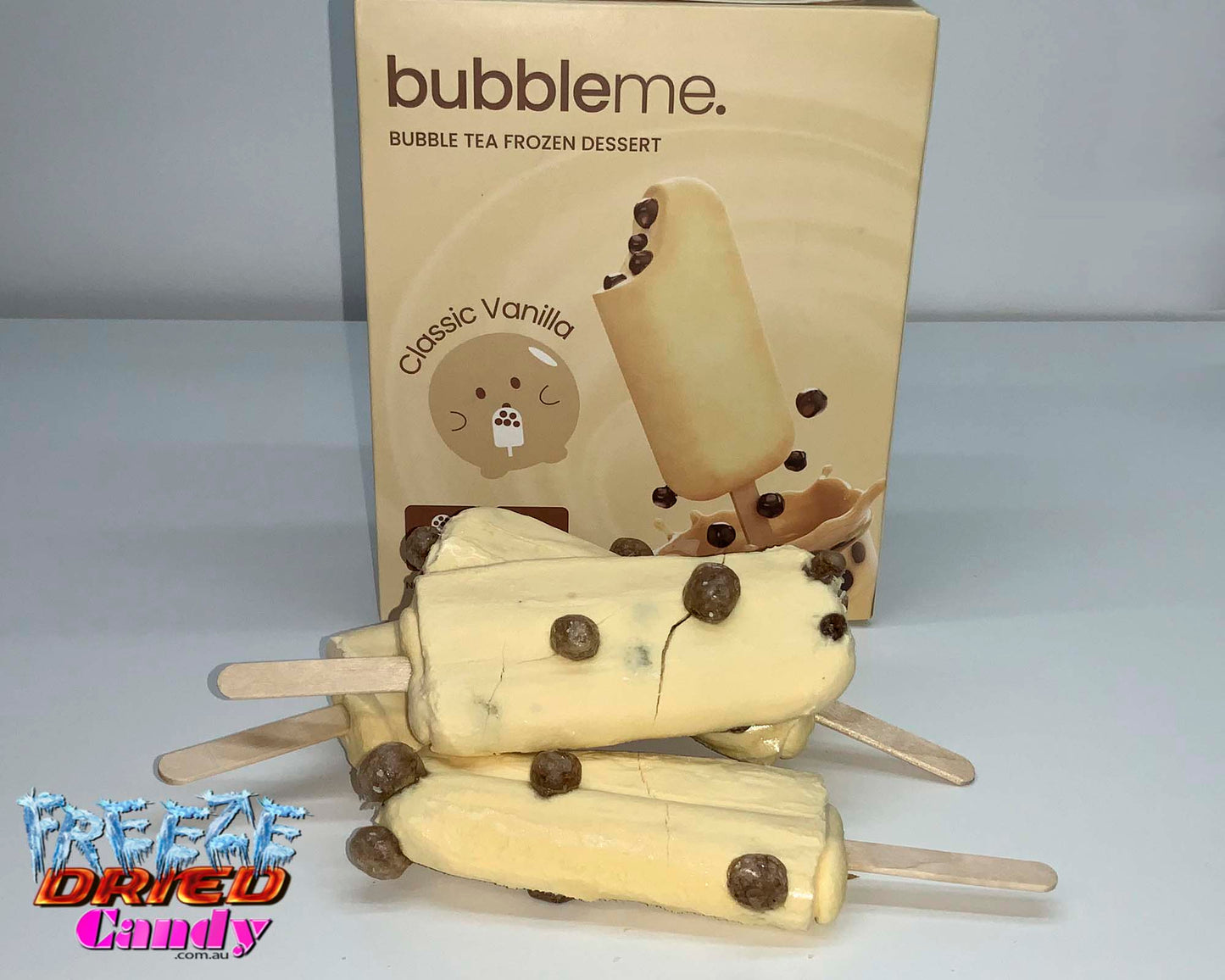 Freeze Dried Ice Cream - Bubble Tea - BubbleMe - Vanilla - Freeze Dried Candy Lollies | Australia