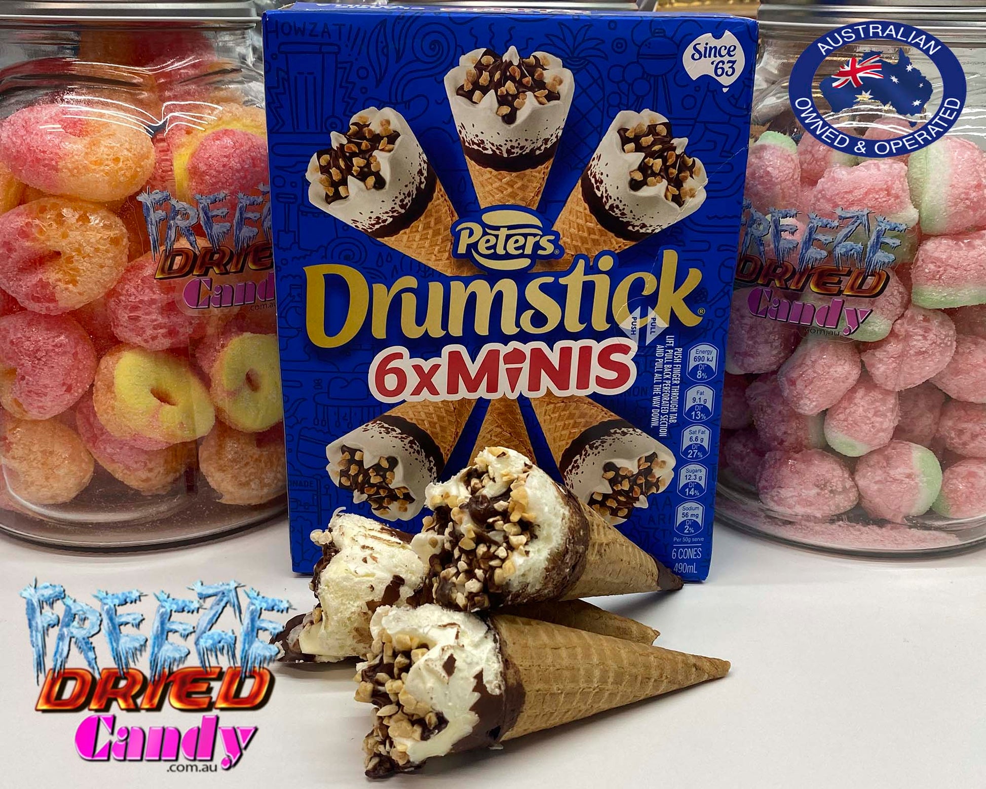 Freeze Dried  Ice Cream Drumstick Mini  - Classic Vanilla - Peters