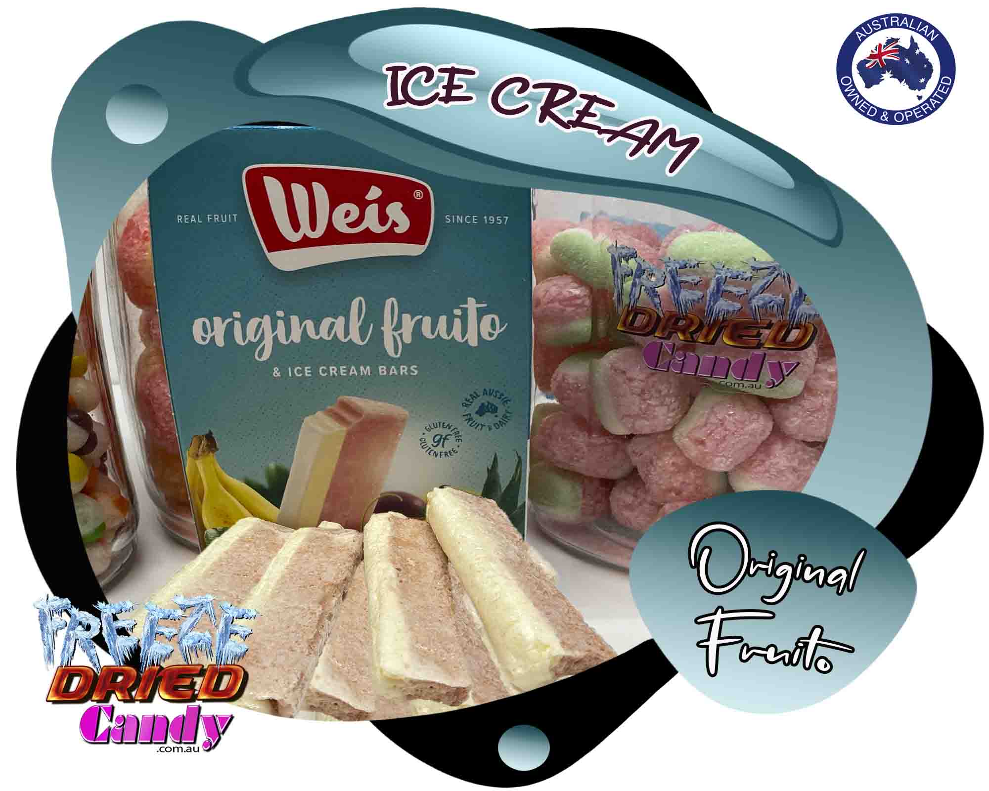Freeze Dried Candy WEIS Bar Original Fruito Ice Cream