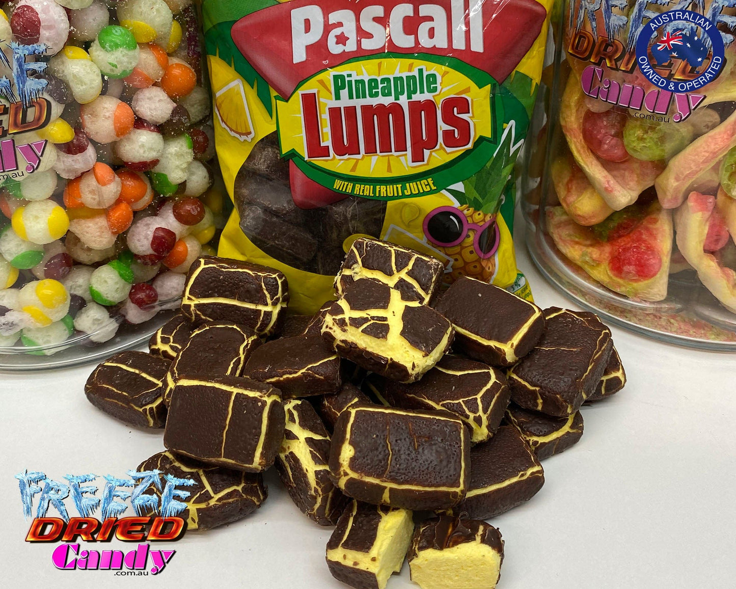 Freeze Dried Fruit Lumps - Pineapple - Peach - Freeze Dried Candy Lollies