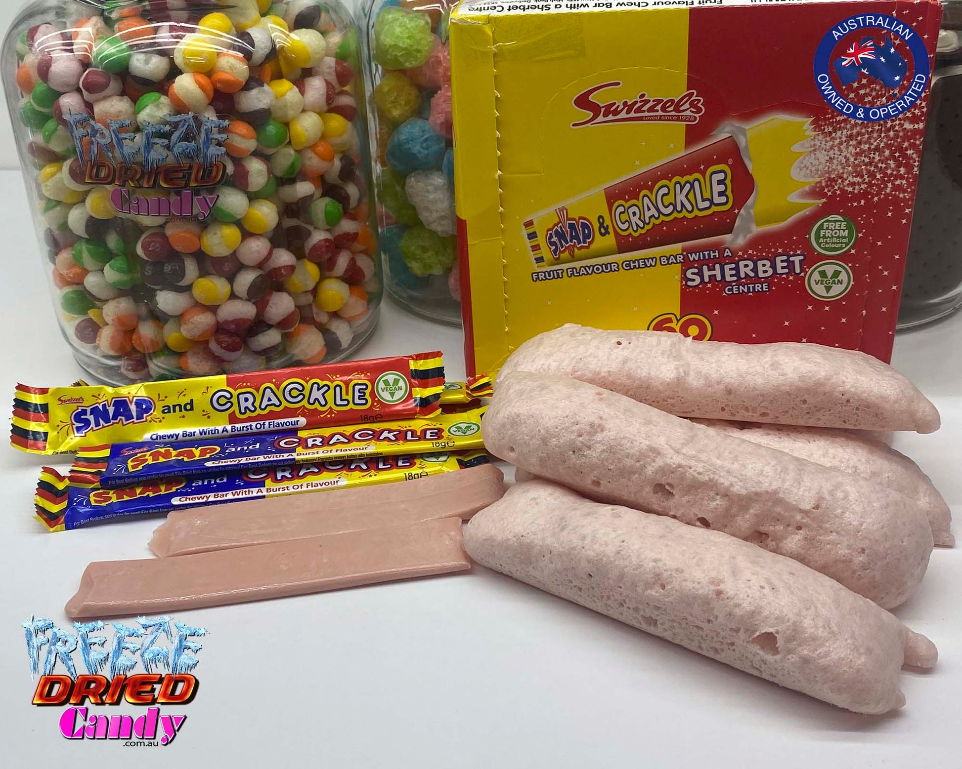 Freeze Dried Snap & Crackle Chew Bars by Swizzels-  Freeze Dried Candy  Lollies, Sweets, Ice Cream & Treats