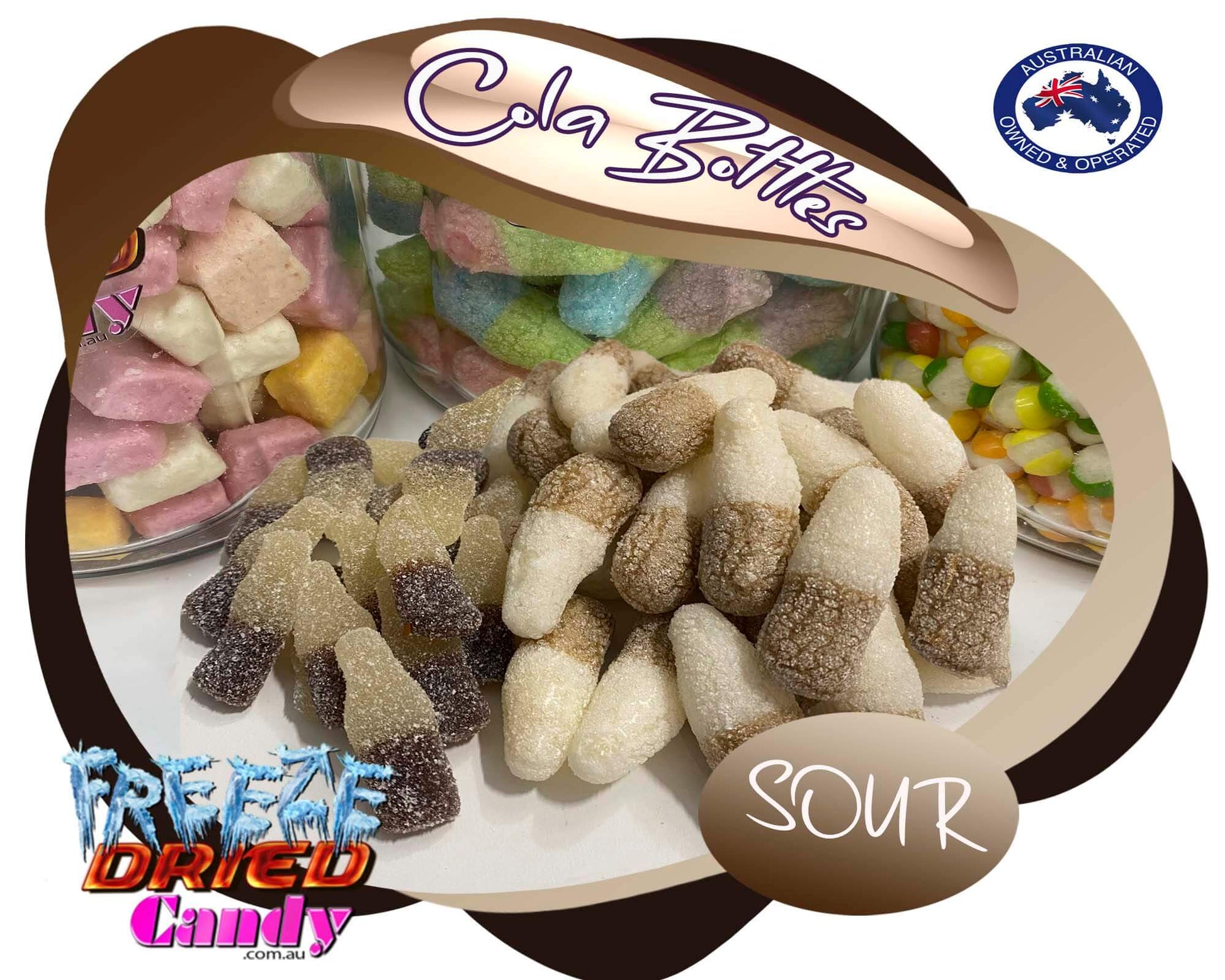 Freeze Dried Cola Coke Bottles - Sour - Freeze Dried Candy Lollies