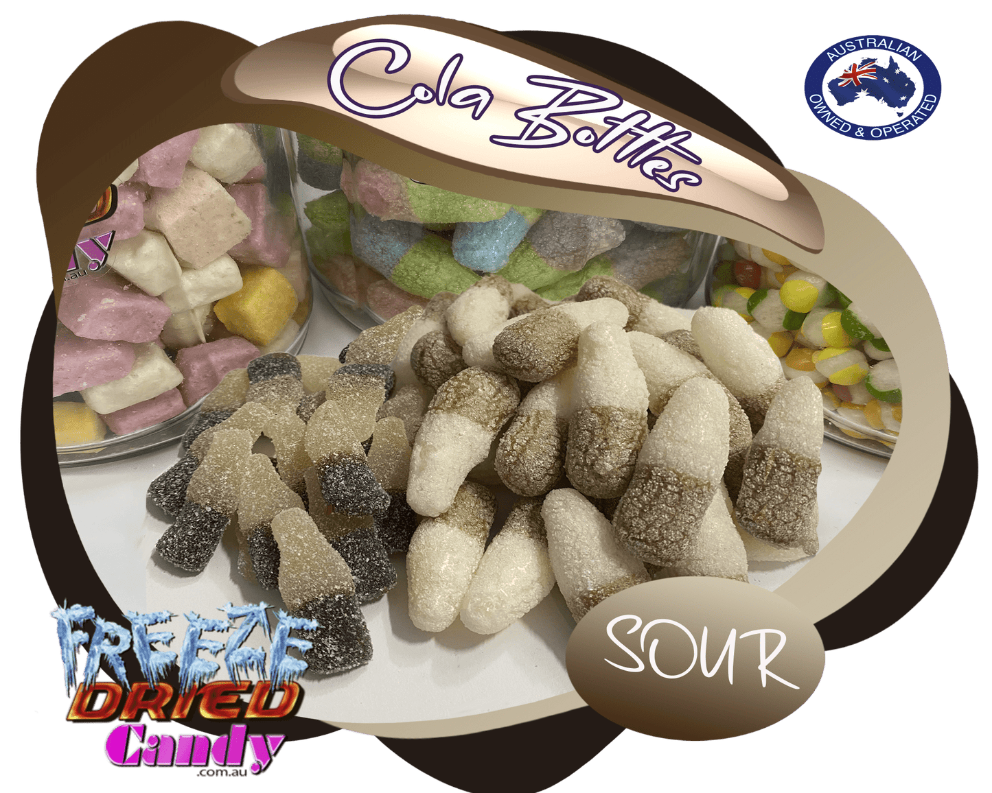 Freeze Dried Cola Coke Bottles - Sour - Freeze Dried Candy Lollies