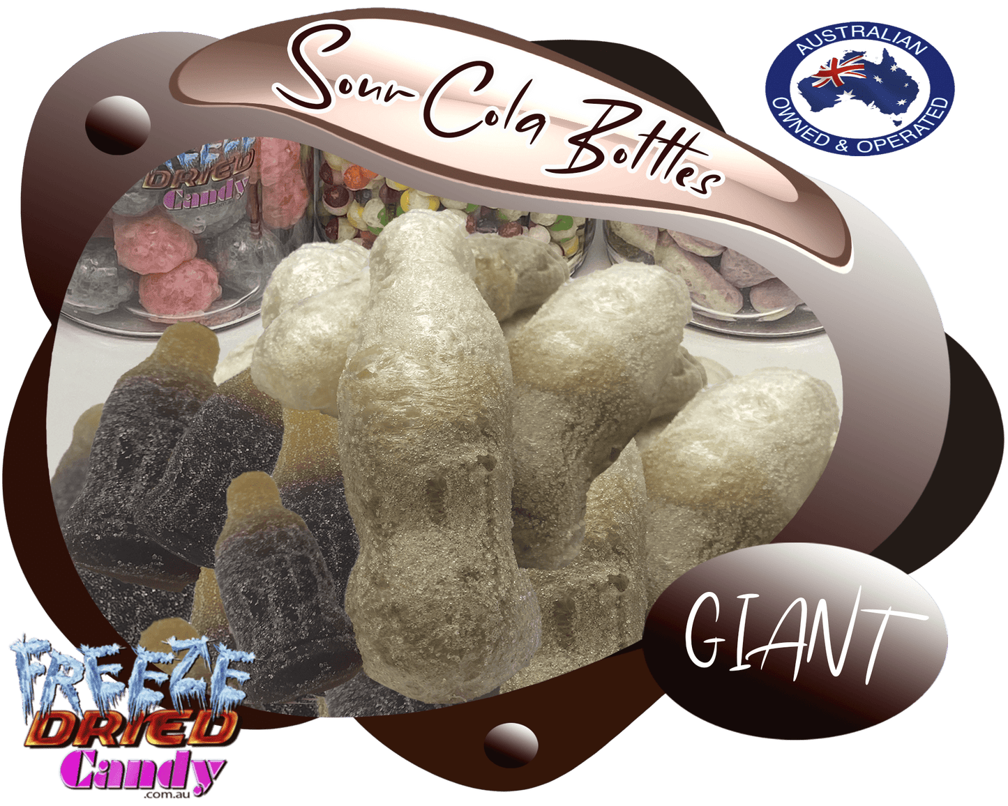 Freeze Dried Sour Cola Bottles - GAINT - Freeze Dried Candy Lollies