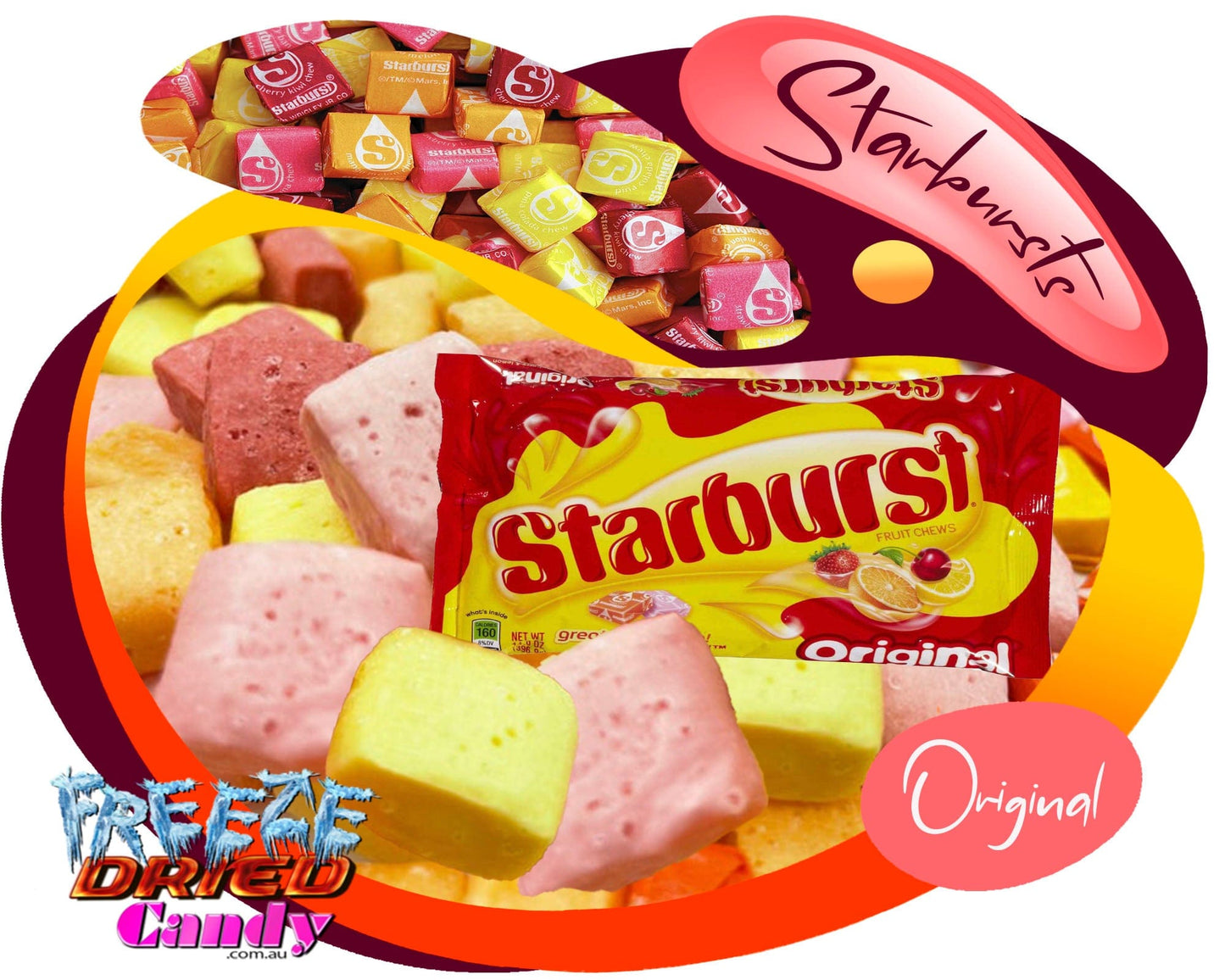 Freeze Dried Starburst - Original - Freeze Dried Candy Lollies
