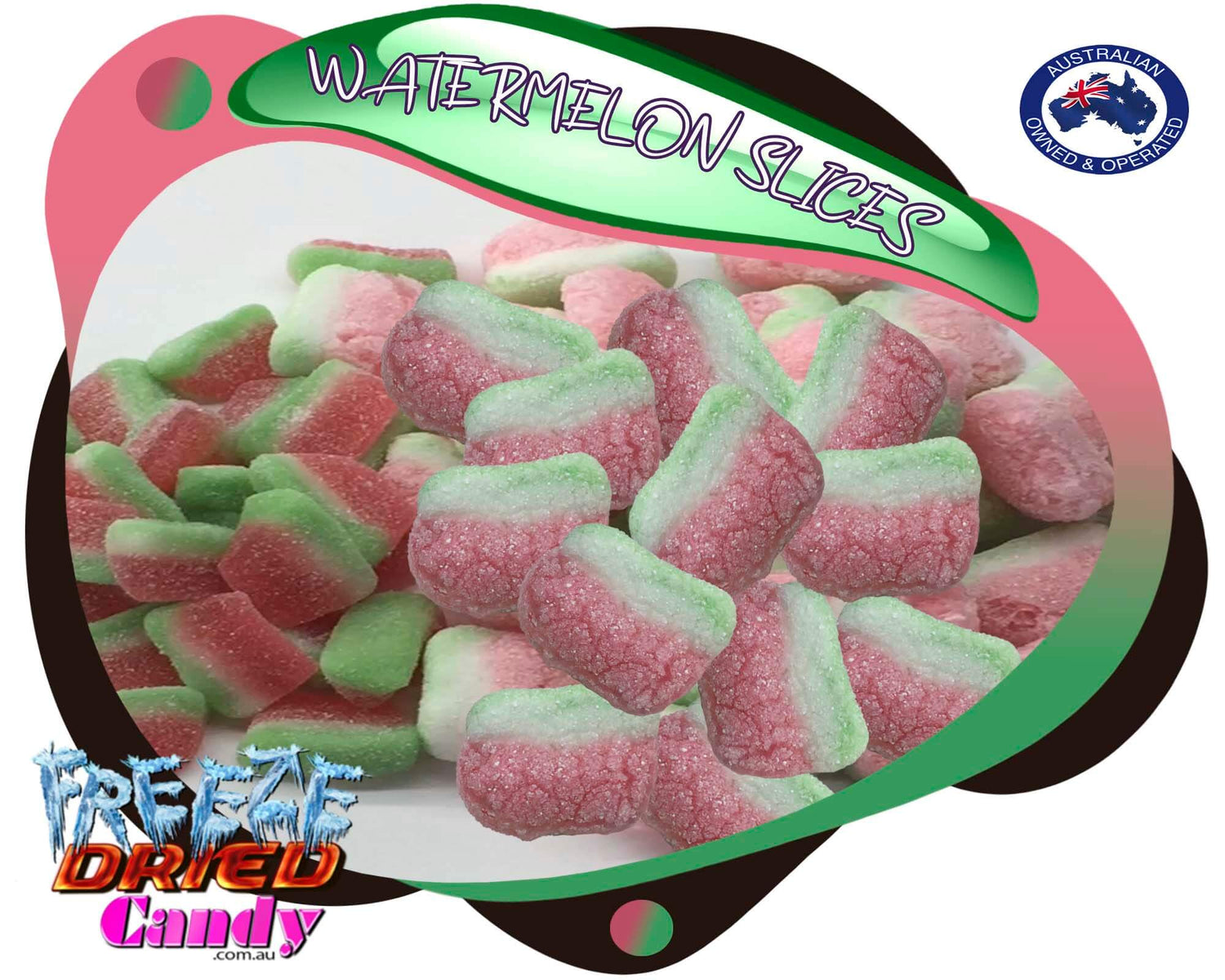 Freeze Dried Watermelon Slices Sour Freeze Dried Candy Lollies