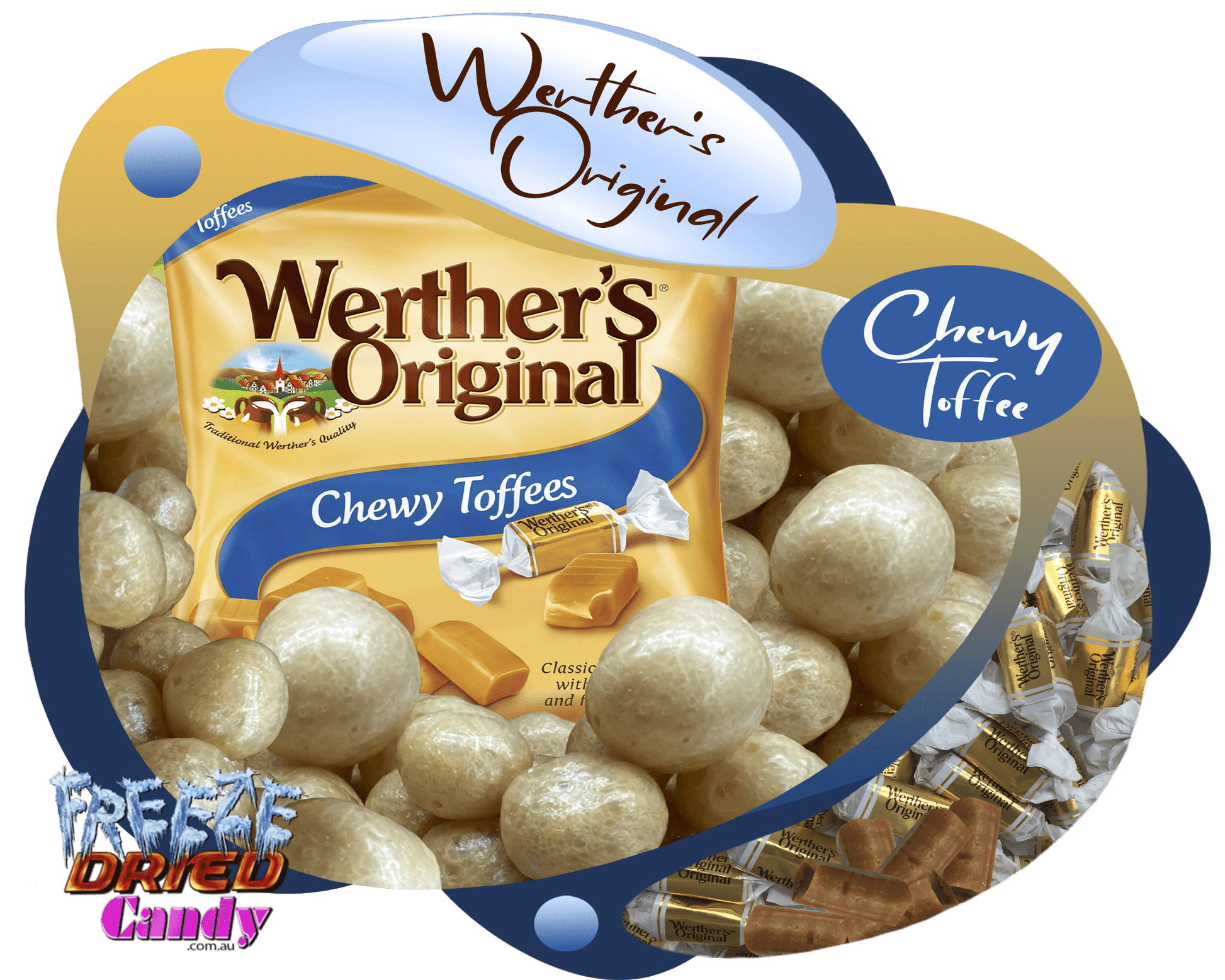 Freeze Dried Werther's Original Chewy Toffee - Freeze Dried Candy Lollies Sweets Treats Ice Cream