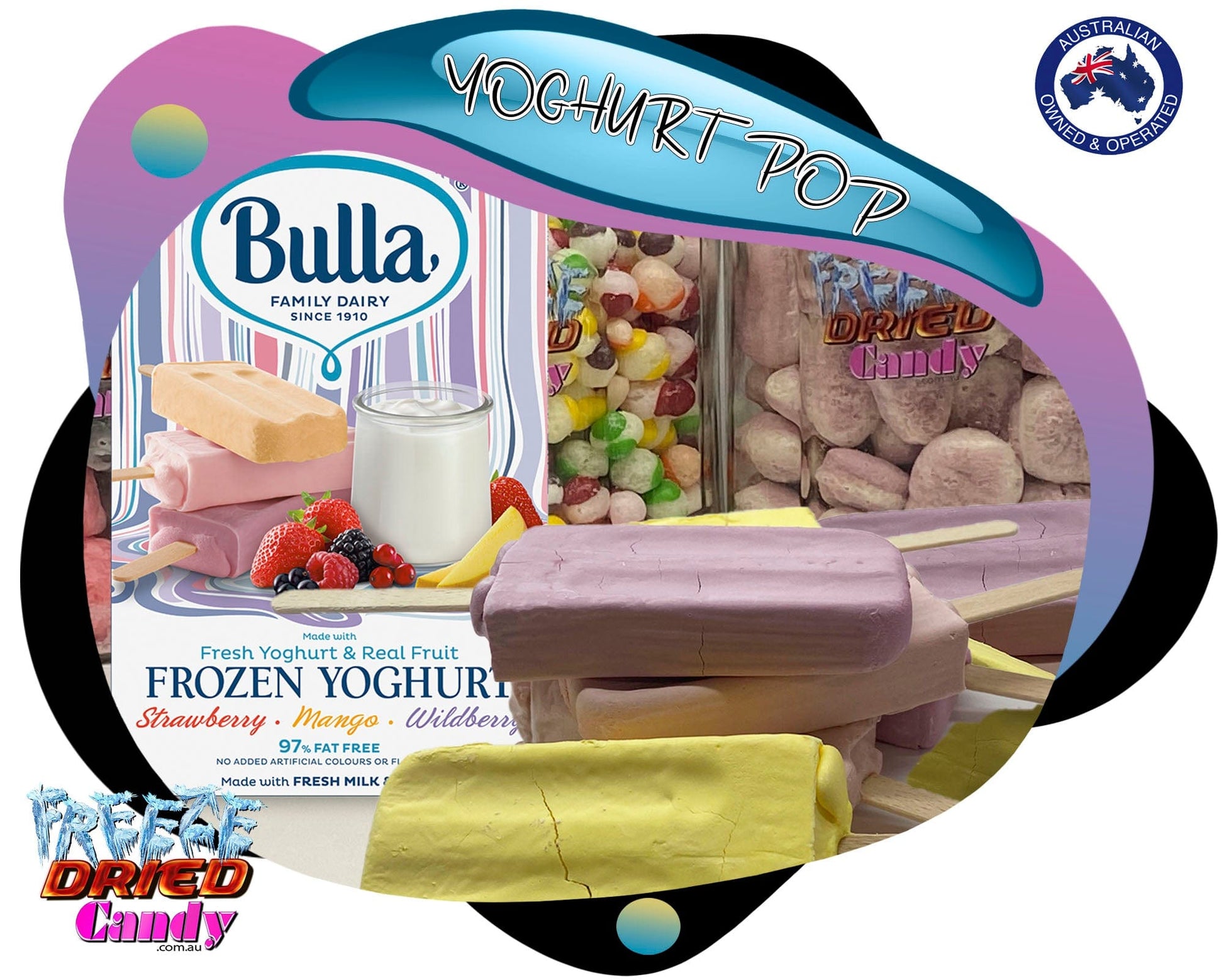  Freeze Dried Yoghurt Pops Freeze Dried Candy Lollies Sweets Treats Ice Cream | Australia