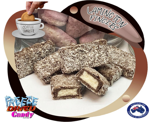 Freeze Dried Lamington Fingers - Coffee Dunker- Freeze Dried Candy Lollies & Treats