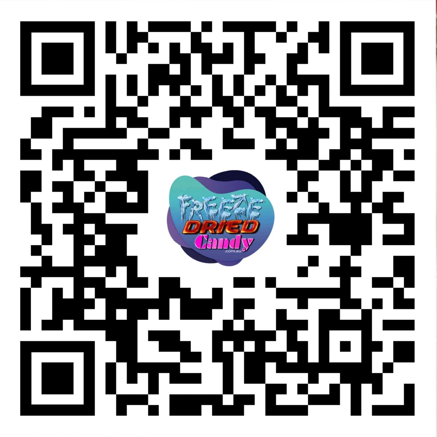 QR code FIND US on the internet Freeze Dried Candy Lollies Sweets Treats Ice Cream